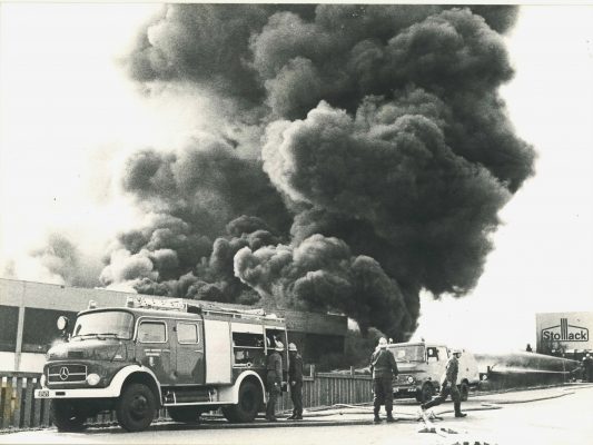 Brand der Halle 14 in der Fa. Stolllack